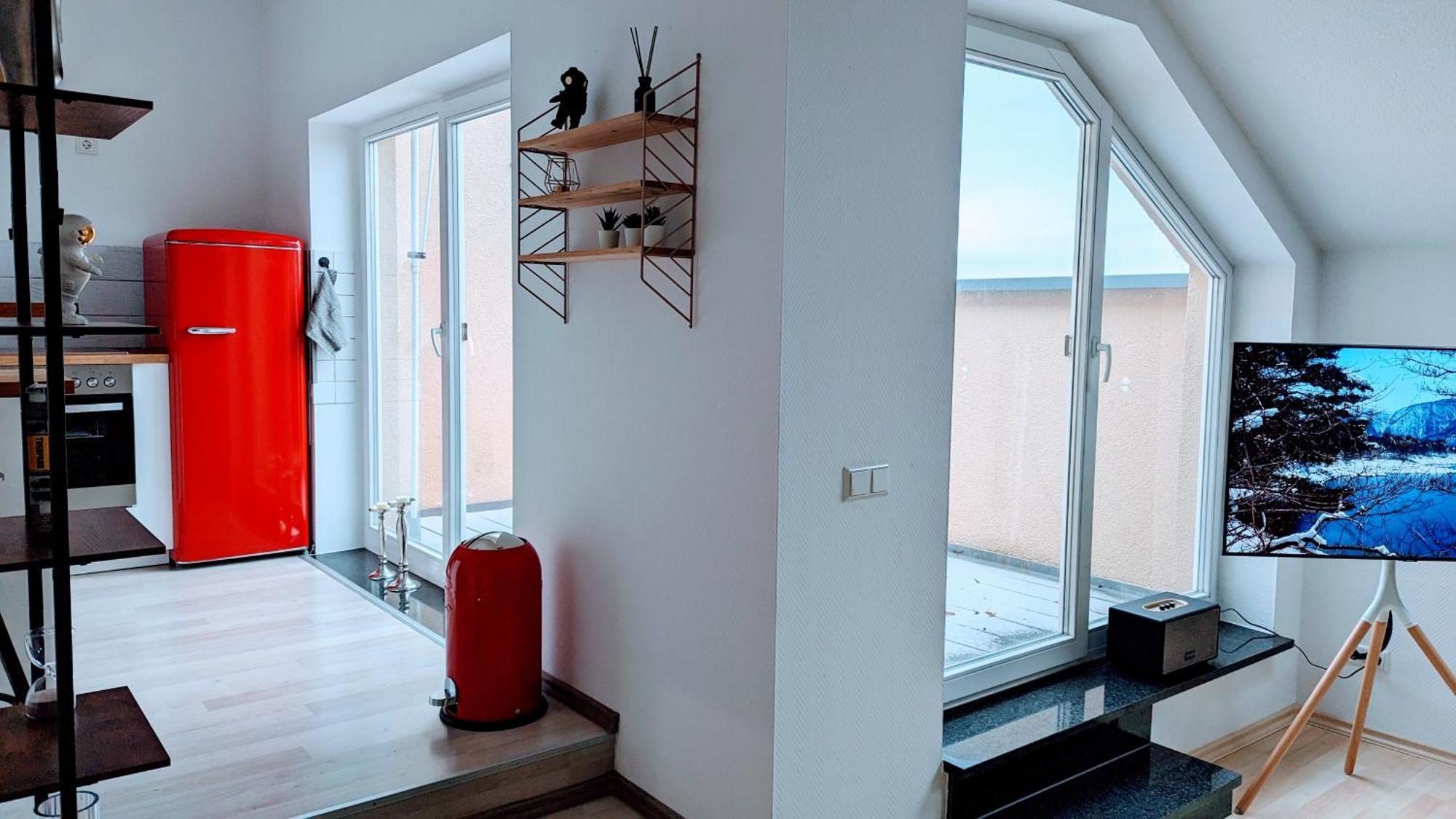 Rooftop Art Apartment, E-Roller,Ausblick,Wlan,Tv Chemnitz Exteriör bild
